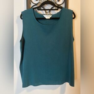 Misook Exclusively Teal Aqua Knit Tank Top